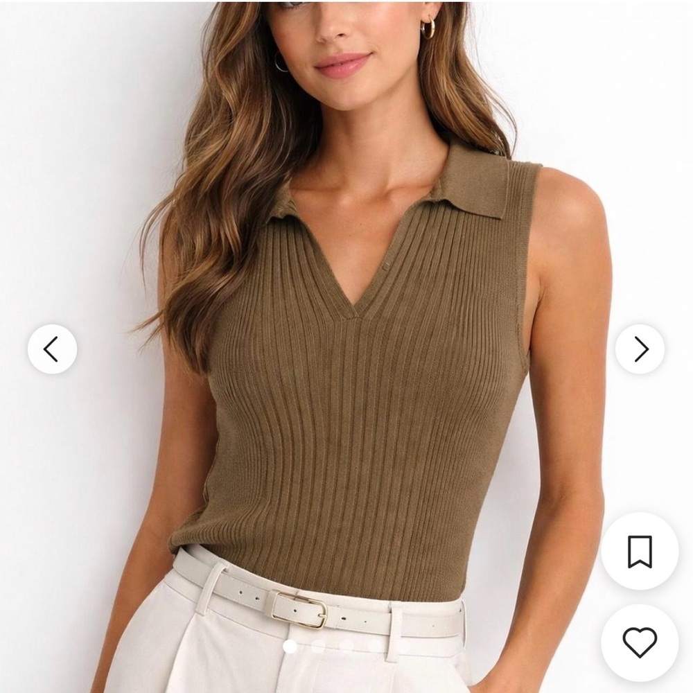 Banana Republic Olive Ribbed Tank Top